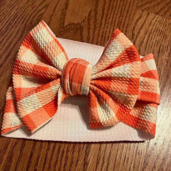 🟠Orange Gingham Head Wrap - Picture 4 of 4